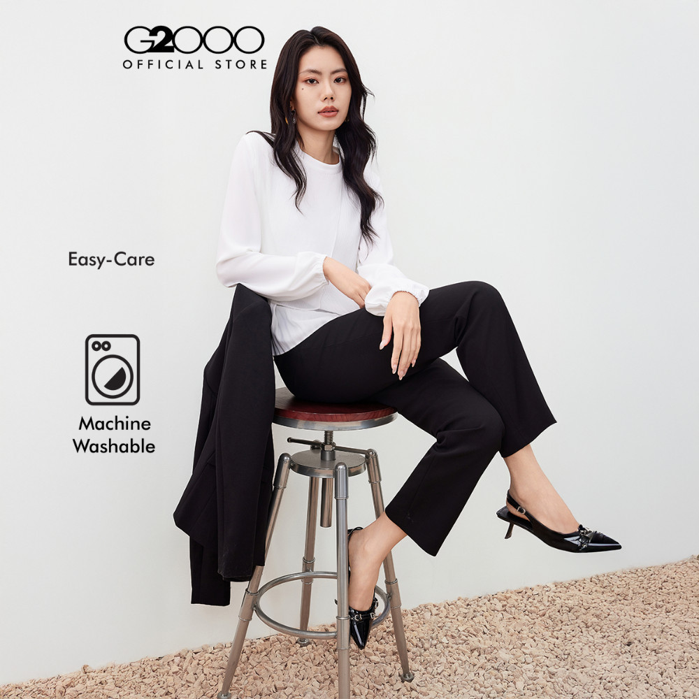 G2000 กางเกงขายาวสำหรับผู้หญิง Regular Straight Leg ทรง Regular Straight Leg รุ่น 5626108399 สีดำ