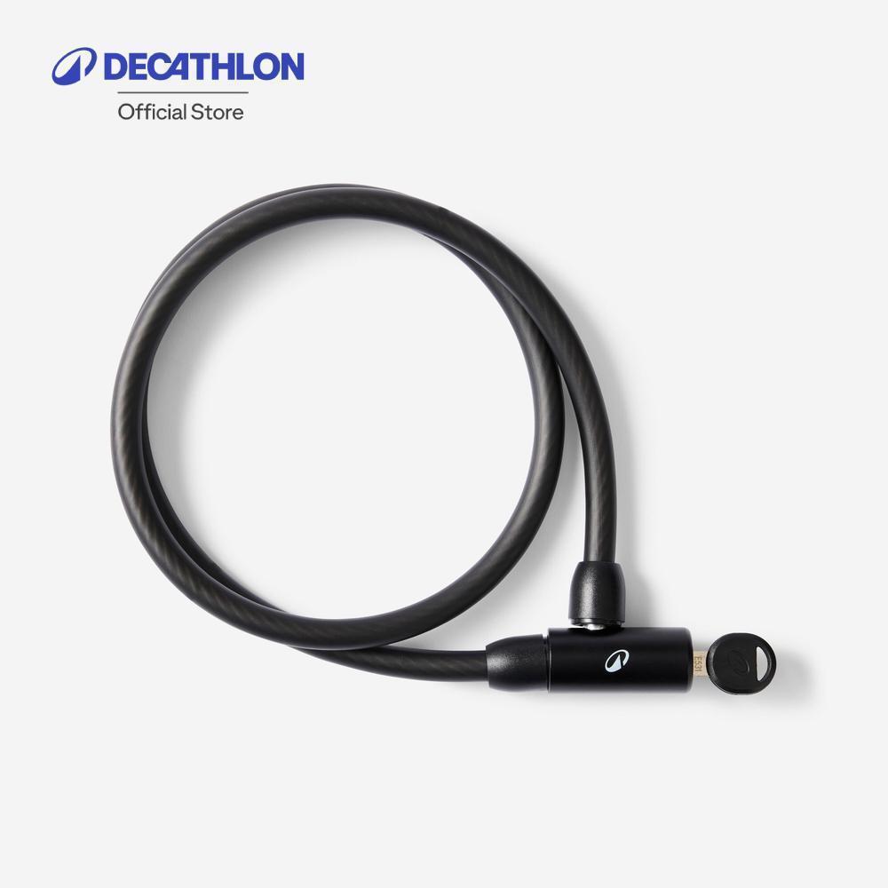 Decathlon Bike Accessories Anti-Theft Spiral Lock Key 120 สายล็อคจักรยานกันขโมยแบบล็อคด้วยกุญแจ รุ่น 120 - Black