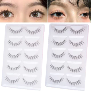 5 คู่ UV Shape ขนตาปลอมธรรมชาติ Wispy มังงะการ์ตูน Eye Reusable เกาหลีแต่งหน้า Lashes