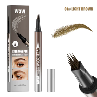 W3W Four-Brush ดินสอเขียนคิ้วหัวเดียวกันน้ําไม่ Multi-Fork Liquid Water ดินสอเขียนคิ้ว