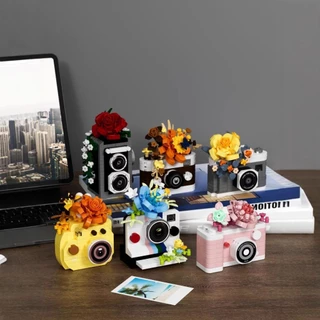 NEW🎀📷 บล็อกตัวต่อกล้องดอกไม้สุดน่ารัก DIY ของขวัญสำหรับเด็กและผู้ใหญ่