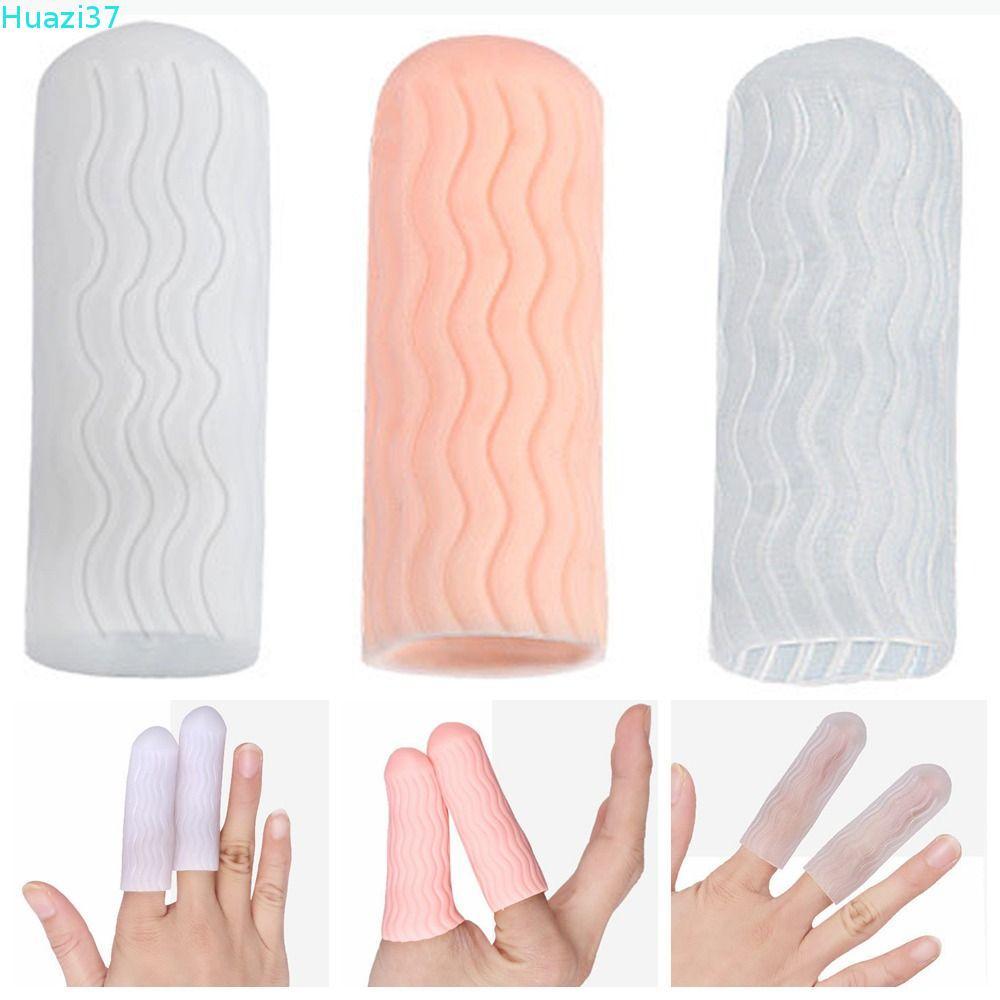 COME 1 คู่นิ้วมือ, ผิวสีขาวโปร่งใส Anti-brasion Finger Cots, เครื่องมือ Protector น้ํา Grain สไตล์สบายปลายนิ้ว Protector ถุงมือ Universal