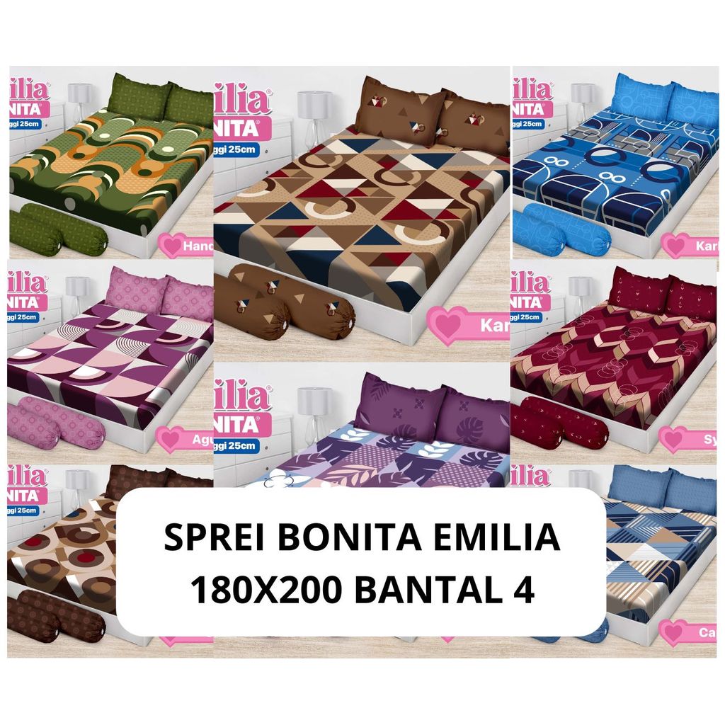 BONITA EMILIA BED SHEET 180X200 4 PILLOWS [ORIGINAL FACTORY] ขนาดคิงไซส์