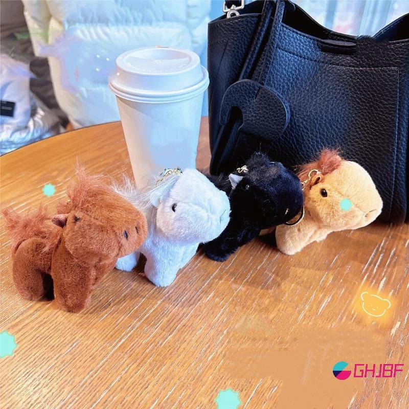 GHJBF] Plush Zodiac Horse เชื่อม Charms ของขวัญสําหรับ Key & กระเป๋าผู้หญิงน่ารักกระเป๋ารถสัตว์จี้ K