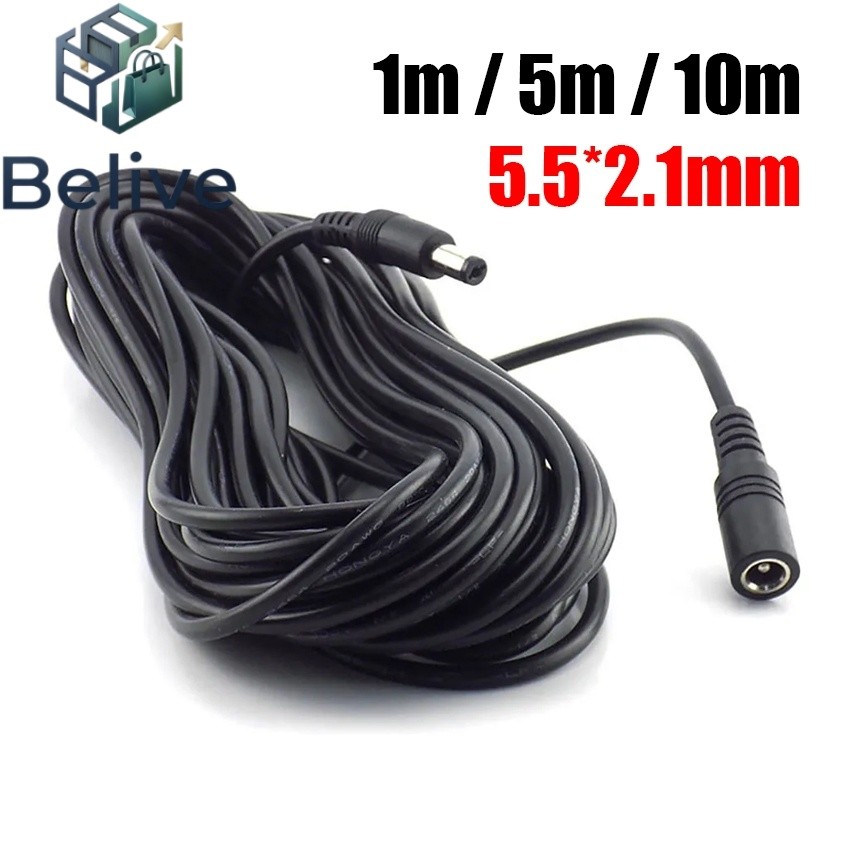 สายต่อเพิ่มความยาว สายไฟต่อกล้องวงจรปิด 5.5*2.1mm สายไฟต่ออะแดปเตอร์ DC 12V 2A ขนาด1/5/10M