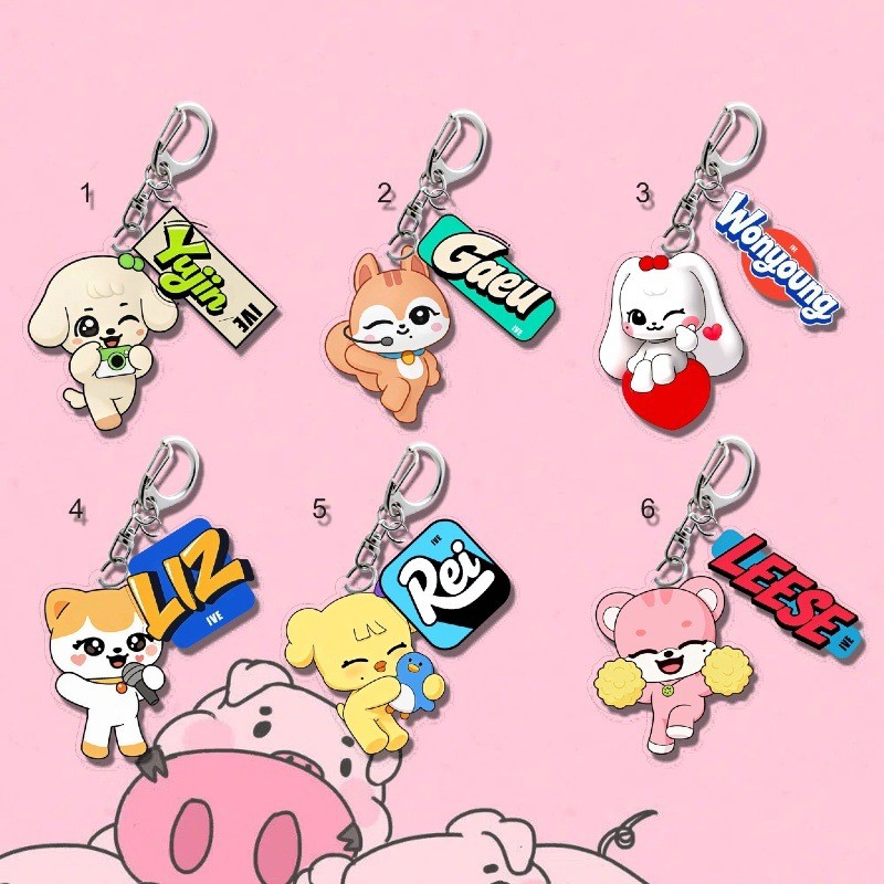Kpop Idol IVE Yujin LIZ พวงกุญแจกระเป๋าอะคริลิค WONYOUNG LESE Pendent