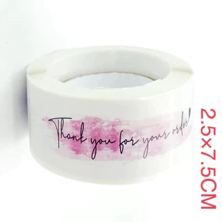 LoomLab สติ๊กเกอร์ ขอบคุณ สติ๊กเกอร์สี่เหลี่ยมผืนผ้า sticker thankyou handmade