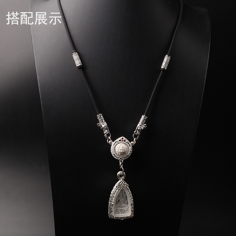 โซ่พระไทย เชือกพระ pend Thailand โซ่พระเครื่อง เชือกจี้ ก๊อกน้ํา Micro-Diamond Circle Silver เชือกขี