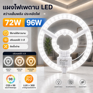 หลอดไฟแม่เหล็กเพดาน LED ไฟเพดาน (มี มอก.) 72W 96WChip LED  เปลี่ยนได้ 3แสง มีเลนส์เพิ่มความสว่าง ประหยัดไฟ สะดวก