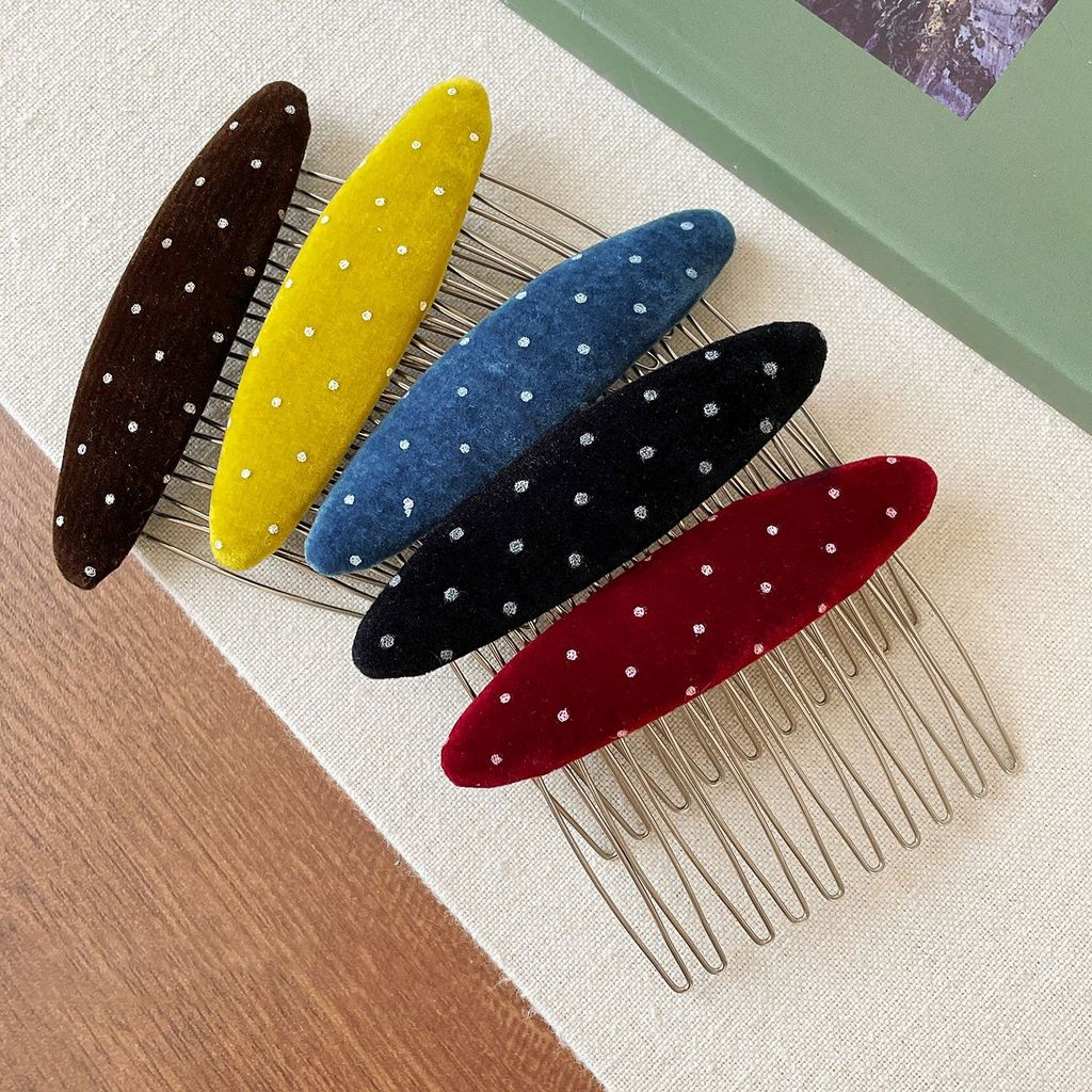 กํามะหยี่ลายจุดกลับหัวหวีผมหัก Tidy-up Artifact หน้าผาก Bangs หวีผม Simple Seamless Hairpin Headdress 5.225.22