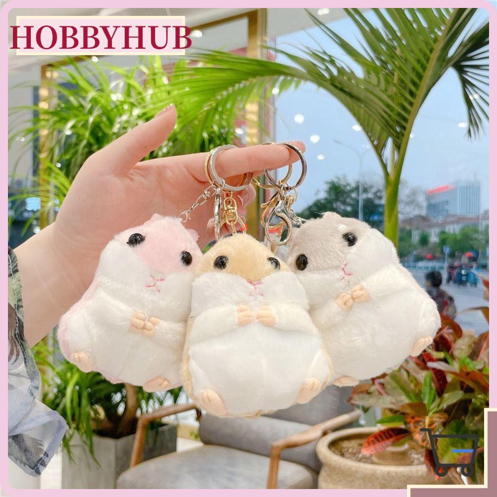 HOBBYHUB พวงกุญแจหนูแฮมสเตอร์การ์ตูน จี้กุญแจน่ารักสร้างสรรค์ สําหรับผู้ชายผู้หญิง