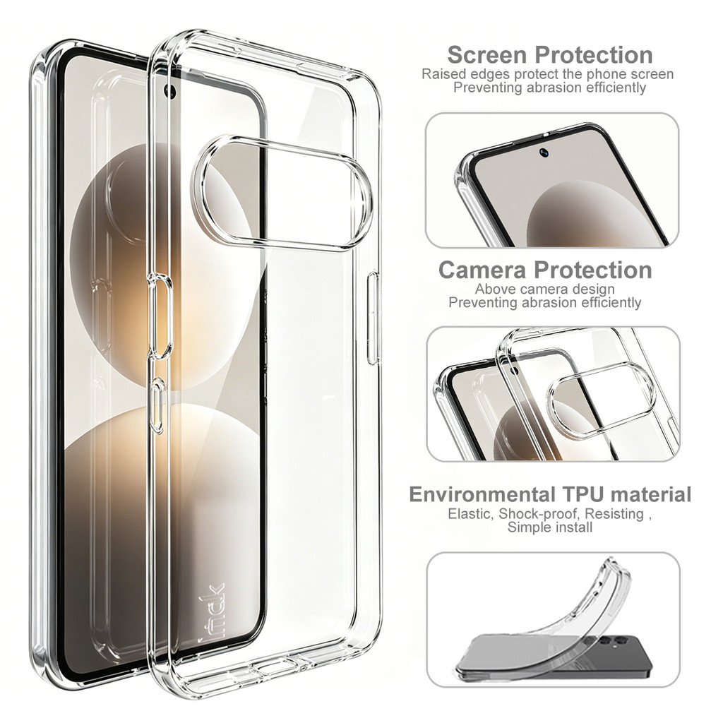 Imak Casing for Natural AI Phone Coating สําเร็จรูปโปร่งใส Soft TPU Case ซิลิโคนใสกันกระแทก Cove