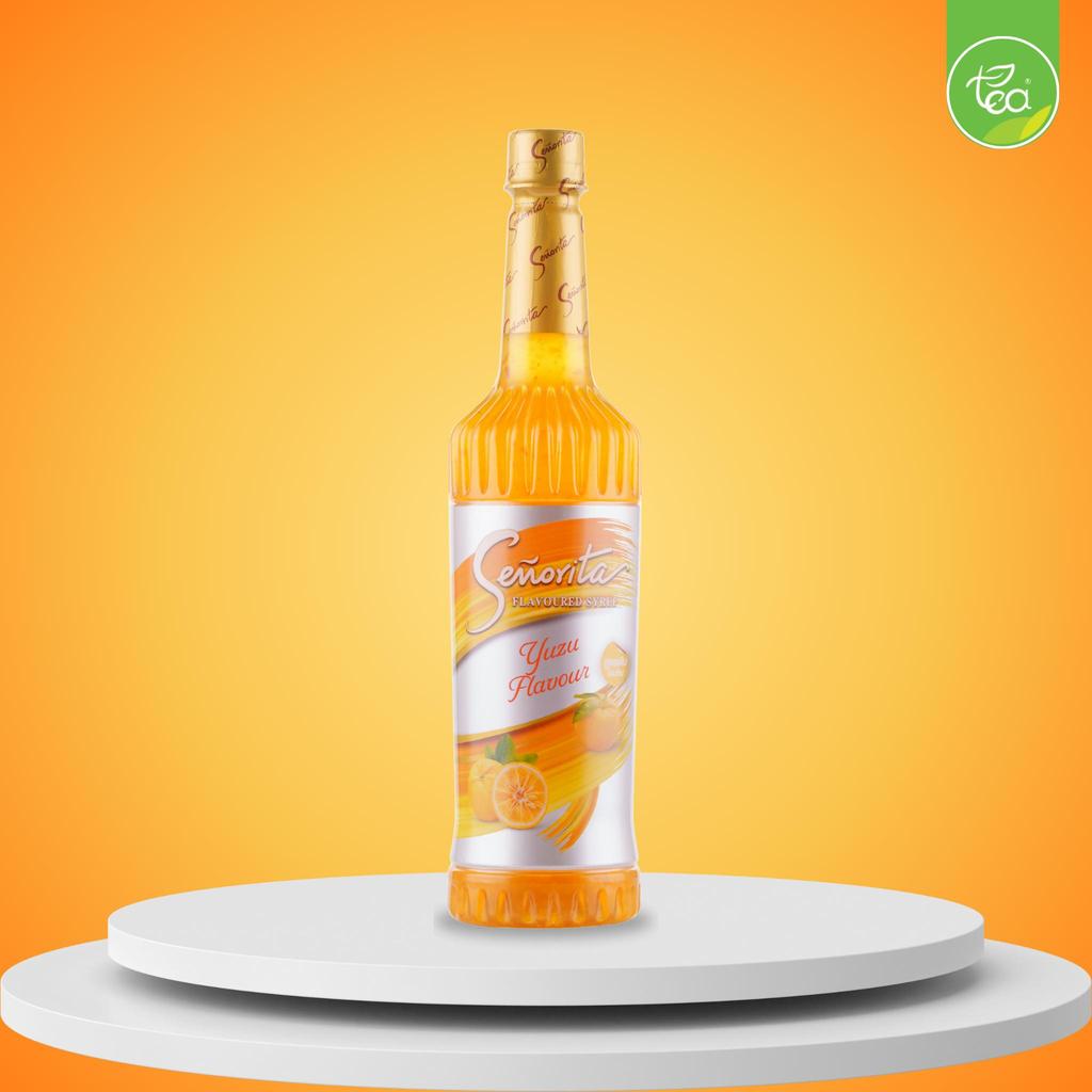 ไซรัปส้มยูสุ Senorita Syrup ไซรัปซินญอริต้า น้ำส้มยูสุ Yuzu Syrup น้ำเชื่อมผลไม้เข้มข้น ขนาด 750 ml. จำหน่ายโดย ทีอีเอ