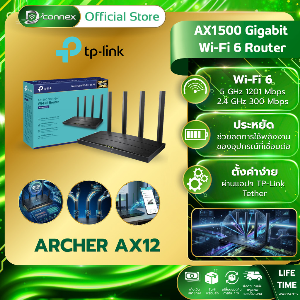 TP-LINK ARCHER AX12 AX1500 GIGABIT WI-FI6 ROUTER