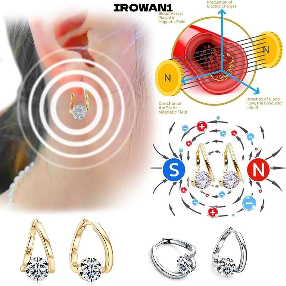 IRWAN1 Lymphatic Magnetotherapy ต่างหู, สําหรับการลดน้ําหนัก Dangle ต่างหู Magnetherapy Germanium ต่างหู, สําหรับความวิตกกังวลและความเครียดการฝังเข็มน้ําเหลืองระบายน้ําหูสตั๊ด
