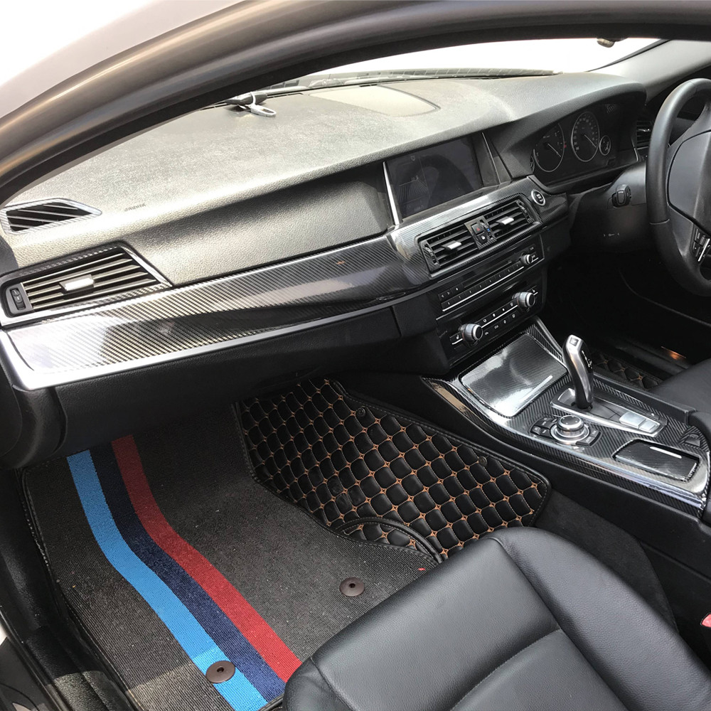 สําหรับ BMW 5 Series F10 F11 2011-2017 ภายใน Central แผงควบคุมประตู 3D 5D คาร์บอนไฟเบอร์สติกเกอร์ Decals จัดแต่งทรงผมรถ Accessorie