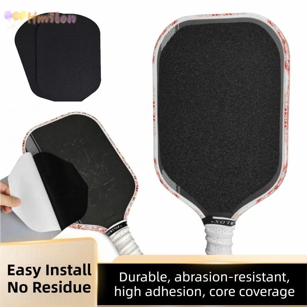 HMILON 2 ชิ้น Paddle Grit เทปพื้นผิว, Universal Abrasion-proof Pickleball Paddle Surface สติกเกอร์, น้ําหนักเบาปรับปรุง Grip เสริม Spin Non-slip Paddle Face Overlay Practice