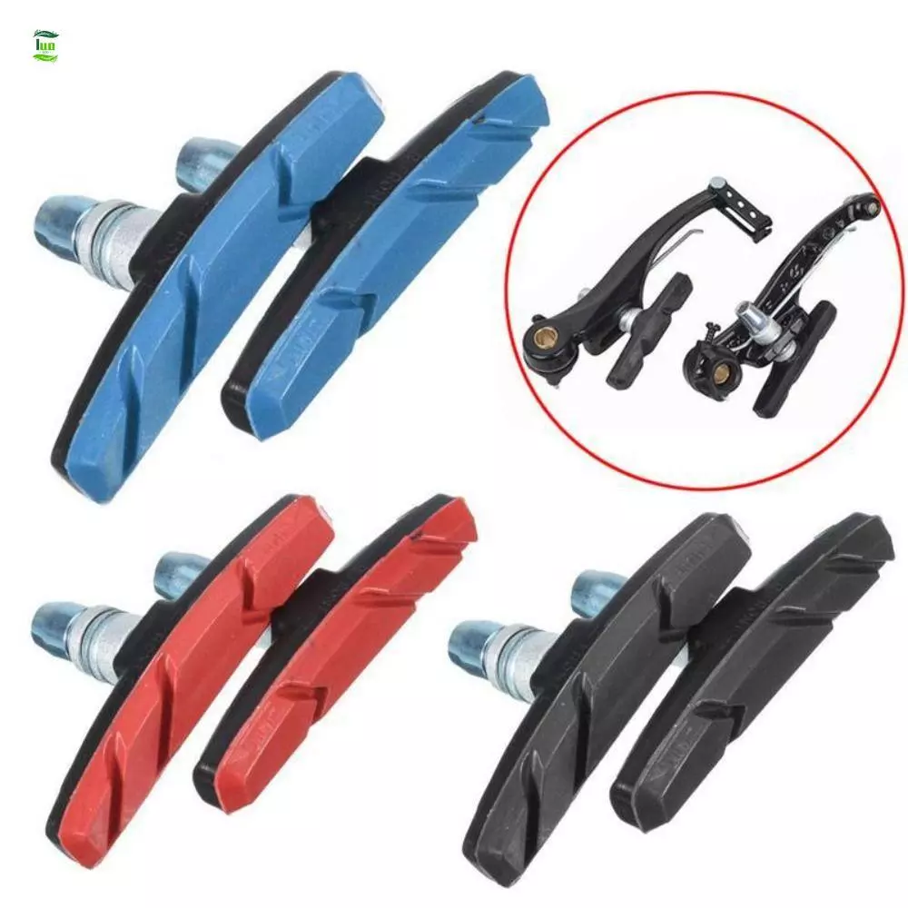 LUOLVTH 1 คู่จักรยานเงียบผ้าเบรค,ยาวนานทนทานจักรยาน V Braking Pads, ยาง 3 สี + ยางโลหะเบรค Pad จักรยานเสือภูเขา