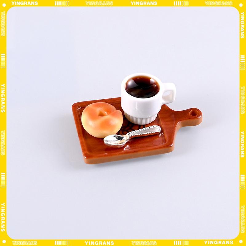 [yingrans] 6 ชิ้น/เซ็ต 1:12 Dollhouse Miniature อุปกรณ์เสริมกาแฟเรซิ่นเครื่องดื่มถ้วยจําลองถ้วยน้ําของเล่นตุ๊กตาตกแต่งบ้าน TH