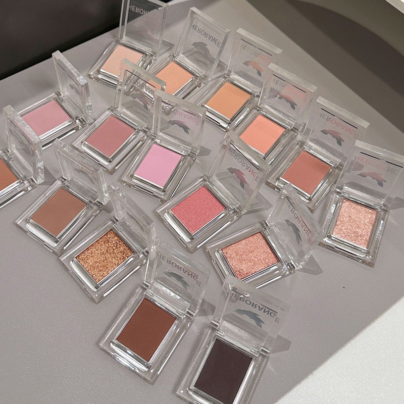HERORANGE~Charming อายแชโดว์สีเดียว Low-Saturation Pearlescent Matte Fine Powder Base Color