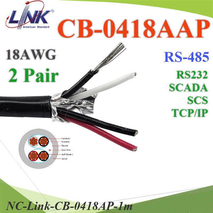 NC สายสัญญาณ RS485 4 เส้น (ใส่จำนวนยาว) 2คู่ RS232SCADA ขนาด 18AWG ใช้ภายนอก ภายใน..