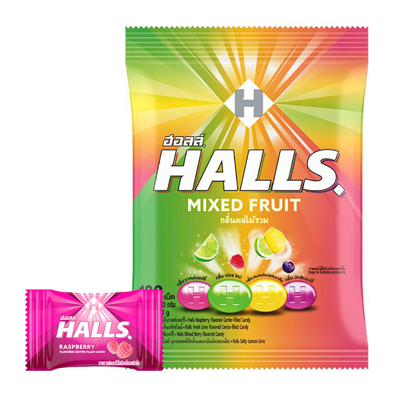 ฮอลล์ ลูกอมมิกซ์ฟรุต 100 เม็ด (HALLS Mixed Fruit 100 pcs)