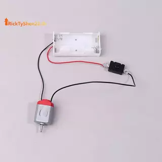 RickTyShen สีขาว 130 ชุดมอเตอร์ 2xAA แบตเตอรี่กรณีและสวิทช์ 16500 RPM Mini DIY อิเล็กทรอนิกส์มอเตอร์วงจรรุ่นชุด TH