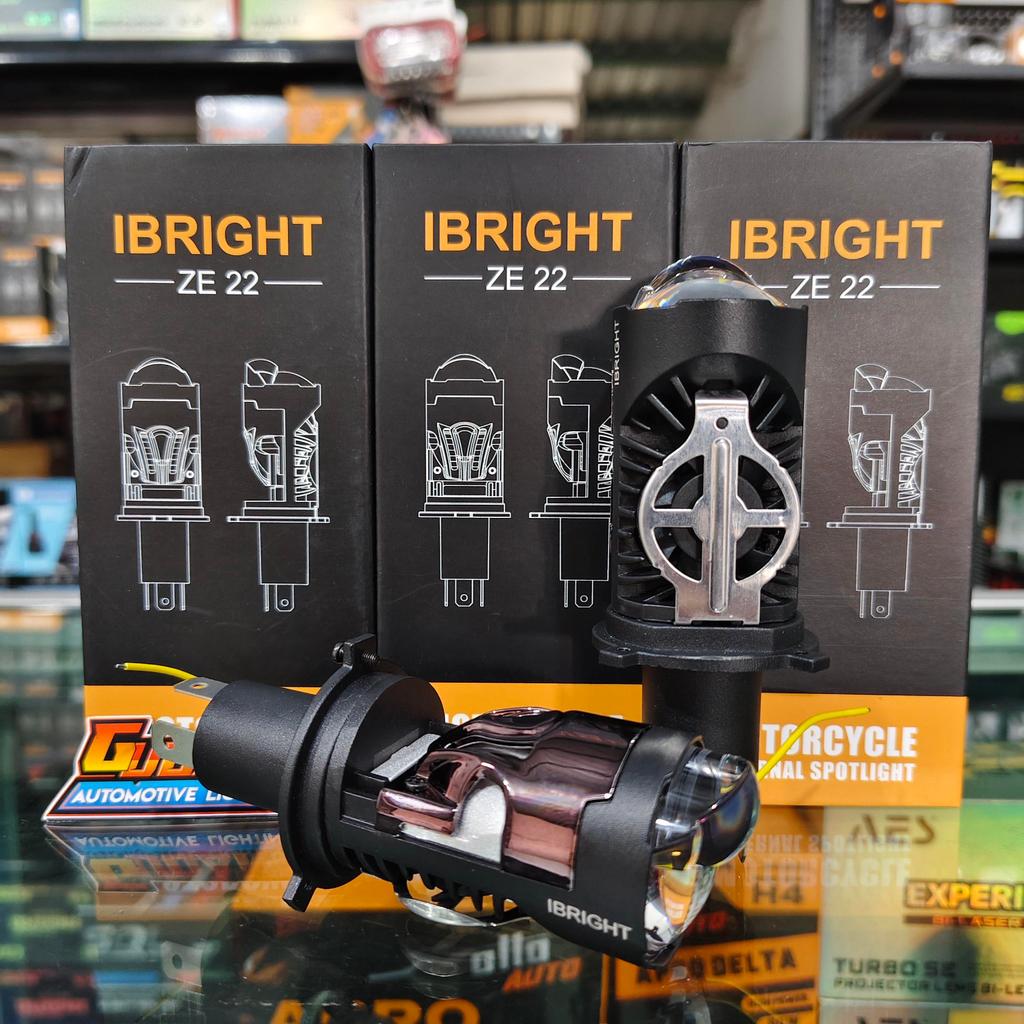 IBRIGHT H4 LED ไฟหน้า ZE22 ZE23 เลนส์สีน้ําเงิน Plus