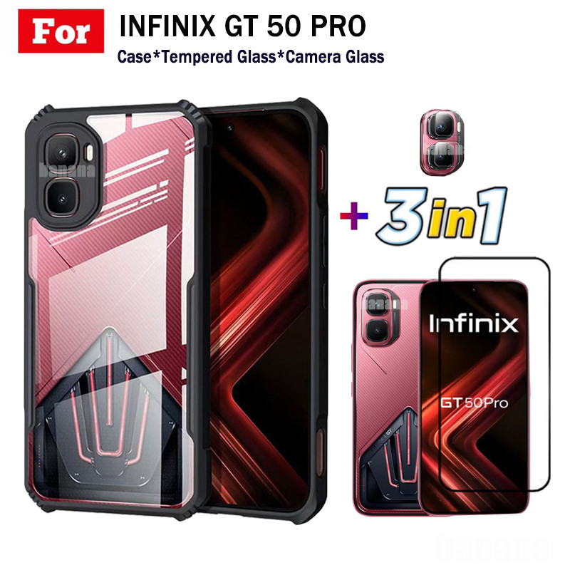 3 IN 1 Infinix GT 50 Pro Anti-fall โทรศัพท์มือถือสําหรับ Infinix GT 30 Pro GT 20 10 Pro ฟิล์มกระจกนิ