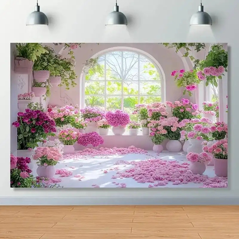 แบนเนอร์ตกแต่งสวนดอกไม้, ฉากหลังม่านโพลีเอสเตอร์, แบนเนอร์ตกแต่งห้อง
