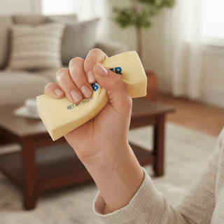 LUXELUNGE สกุชชี่เนย butter squishy สกุช ชี่ เค้ก สกุชชี่สโลว์ๆๆ Big Butter Stick ของเล่นบีบลูกบอลระบายอากาศแบบยืดหยุ่นสําหรับ สกุชชี่สโลว์