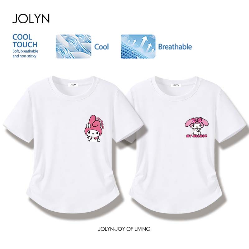 เสื้อเชื้อยู๋หญิง รอบคอ แต่งชายโค้ง สวมใส่สบาย My Melody ลายพิมพ์การ์ตูนน่ารัก สไตล์สาวแซ่บเซ็กซี่ ดูผอมลง