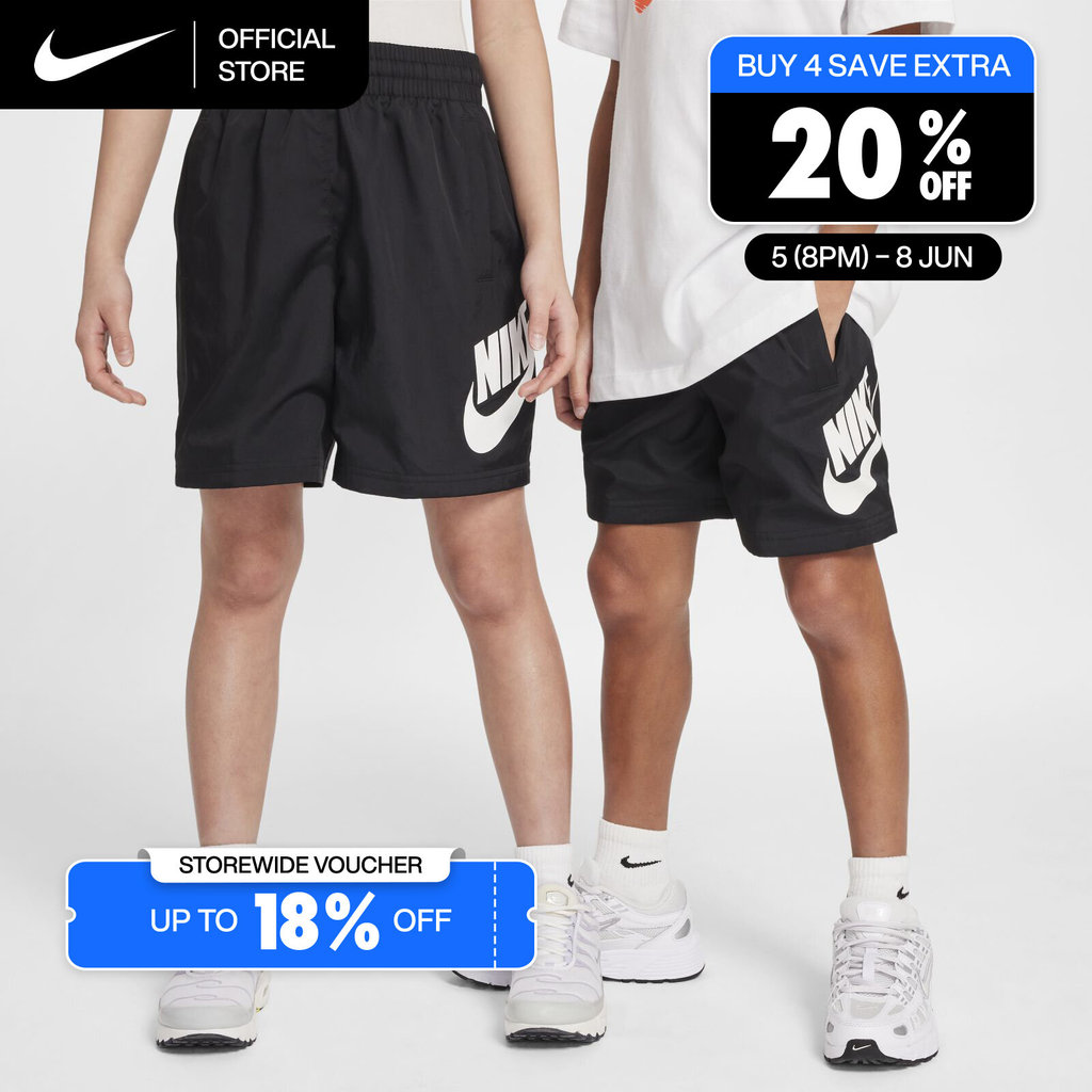 Nike Older Kids' Sportswear Club 6" Woven Shorts - Black [HF8138-010]
