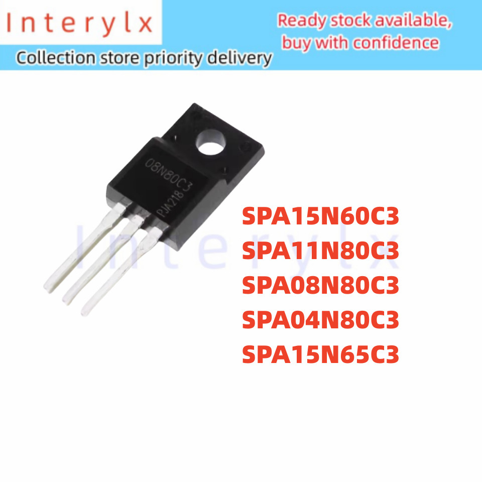 5PCS SPA15N60C3 15N60C3 SPA11N80C3 11N80C3 SPA08N80C3 08N80C3 SPA04N80C3 04N80C3 SPA15N65C3 ทรานซิสเ