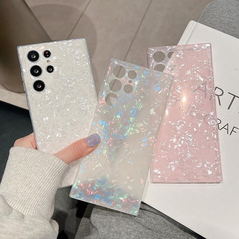 ลวดลายเปลือกหอยมุกที่ทันสมัยเคสโทรศัพท์ Samsung S26 S25 S24 FE S23 S22 Ultra A57 A56 A55 A54 A53 A73 A35 A17 A16 A15 A14