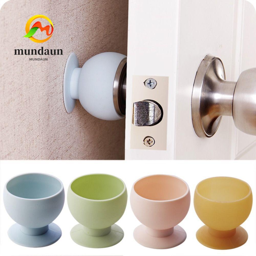 MUNDAUN ปลอกมือจับ,ตัวป้องกันผนัง ฝาครอบลูกบิดประตูนิรภัยสําหรับเด็ก, ฝาครอบป้องกันในครัวเรือนซิลิโคนป้องกันการชนกัน