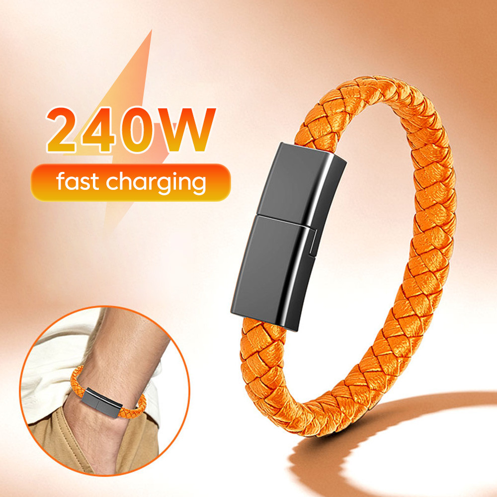 Twitch 240W USB C ถึง USB C สร้อยข้อมือสาย E-marker ชิปกลางแจ้งแบบพกพา Fast ชาร์จโทรศัพท์มือถือสายข้อมูลสําหรับสมาร์ทโฟนแท็บเล็ตโน้ตบุ๊ค