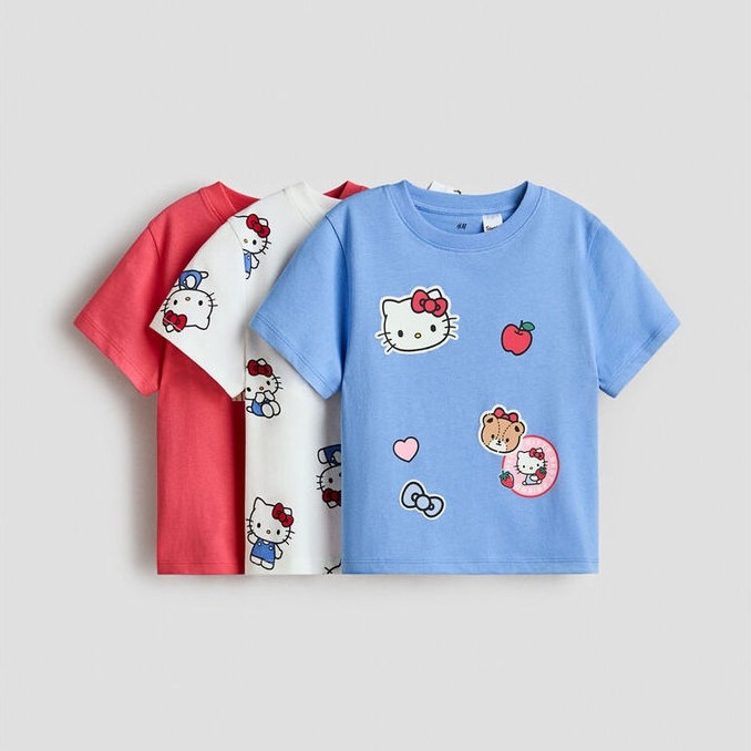 H&M(เอชแอนด์เอ็ม) ชุดเสื้อยืดเจอร์ซีย์พิมพ์ลาย 3 ชิ้น เด็กผู้หญิง 0937175_24