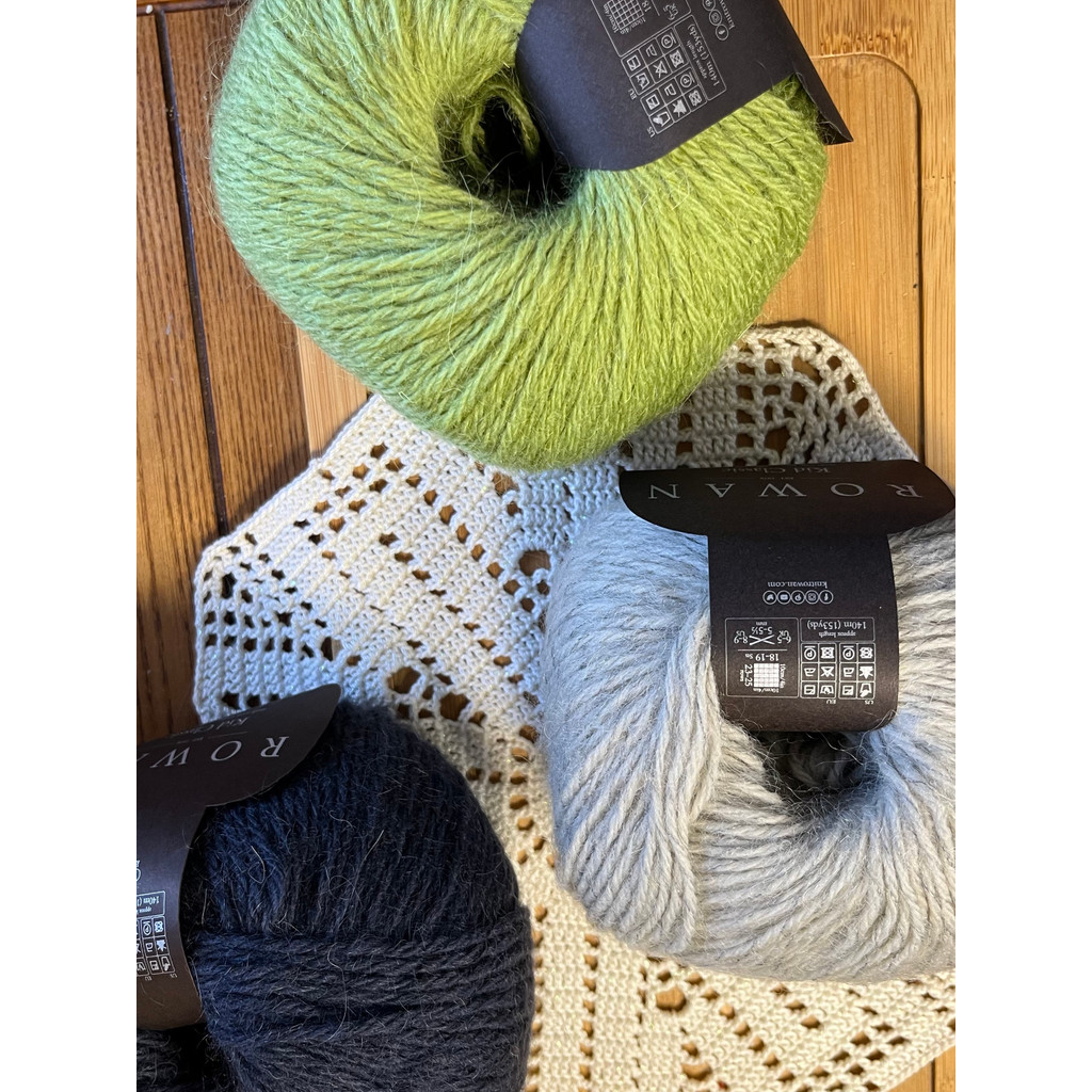 [Line Word Hall] แบรนด์อังกฤษ Rowan Kid Classic Wool Mohair ฤดูใบไม้ร่วงฤดูหนาวขนสัตว์ถักด้วยมือ
