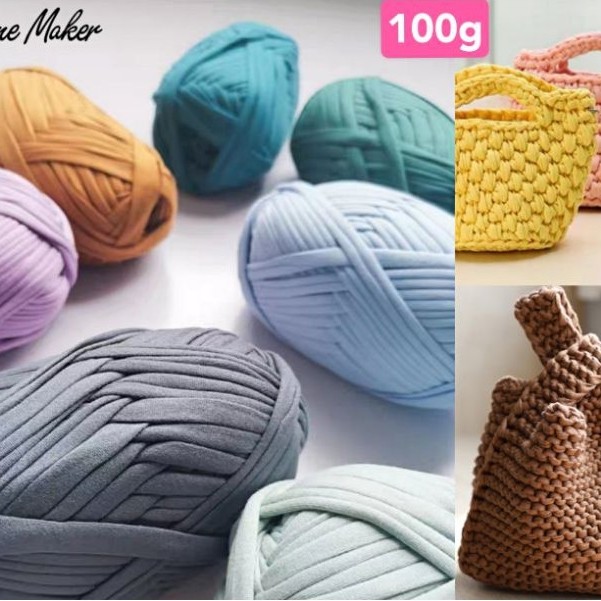 🇲🇾[ตอนที่ 1]เสื้อยืด เส้นด้าย /Crochet T เสื้อ Yarn /Knitting Yarn/Weaving /100g Tshirt Yarn, Benang