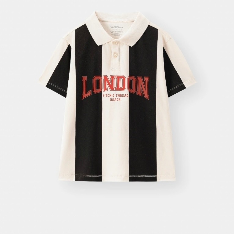 เสื้อยืดเด็กคอปกเด็กชาย BPS26S001R (4-14 ปี) แข็งแรงและไดนามิก