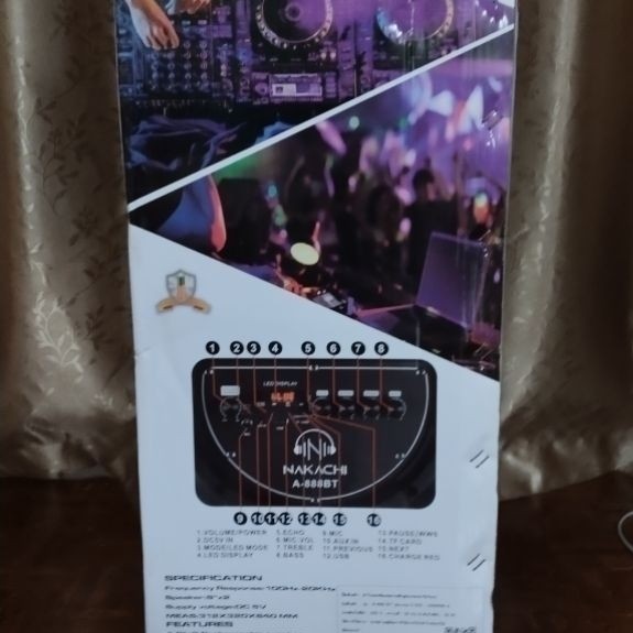 ลำโพง คาราโอเกะ NAKACHI A-888BT ของใหม่ ไม่มีรีโมท
