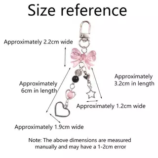 Yiwuyuanvb] Goth โทรศัพท์ Charm Bow Heart Star พวงกุญแจจี้ Kawaii Key CHAIN กระเป๋าโทรศัพท์น่ารักอุปกรณ์เสริมสําหรับสาวผู้หญิงเครื่องประดับใหม่