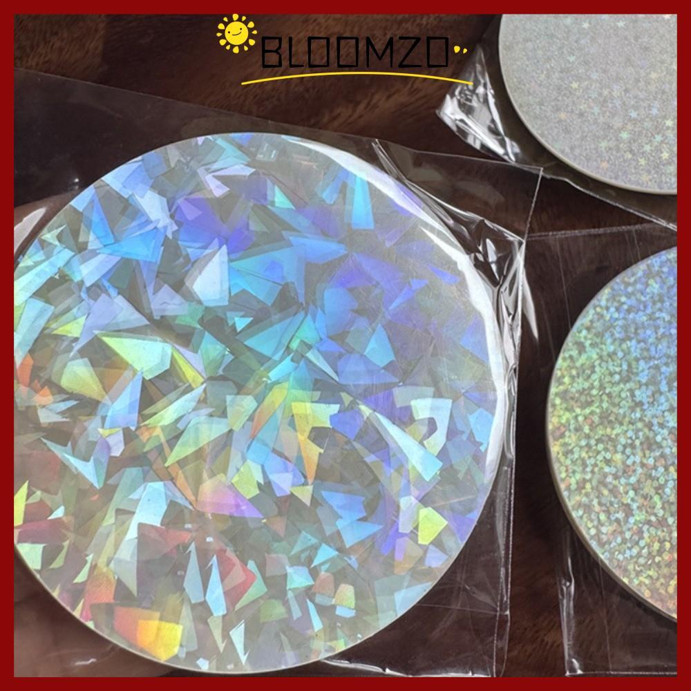 CODBLOOMZO 100 ชิ้นฟิล์มป้ายโปร่งใส,หลายสไตล์ Star รูปแบบฟิล์มเลเซอร์ป้ายครอบคลุม,รอบ PVC DIY ทําป้ายป้องกันฟิล์มสําหรับ 58 มม.