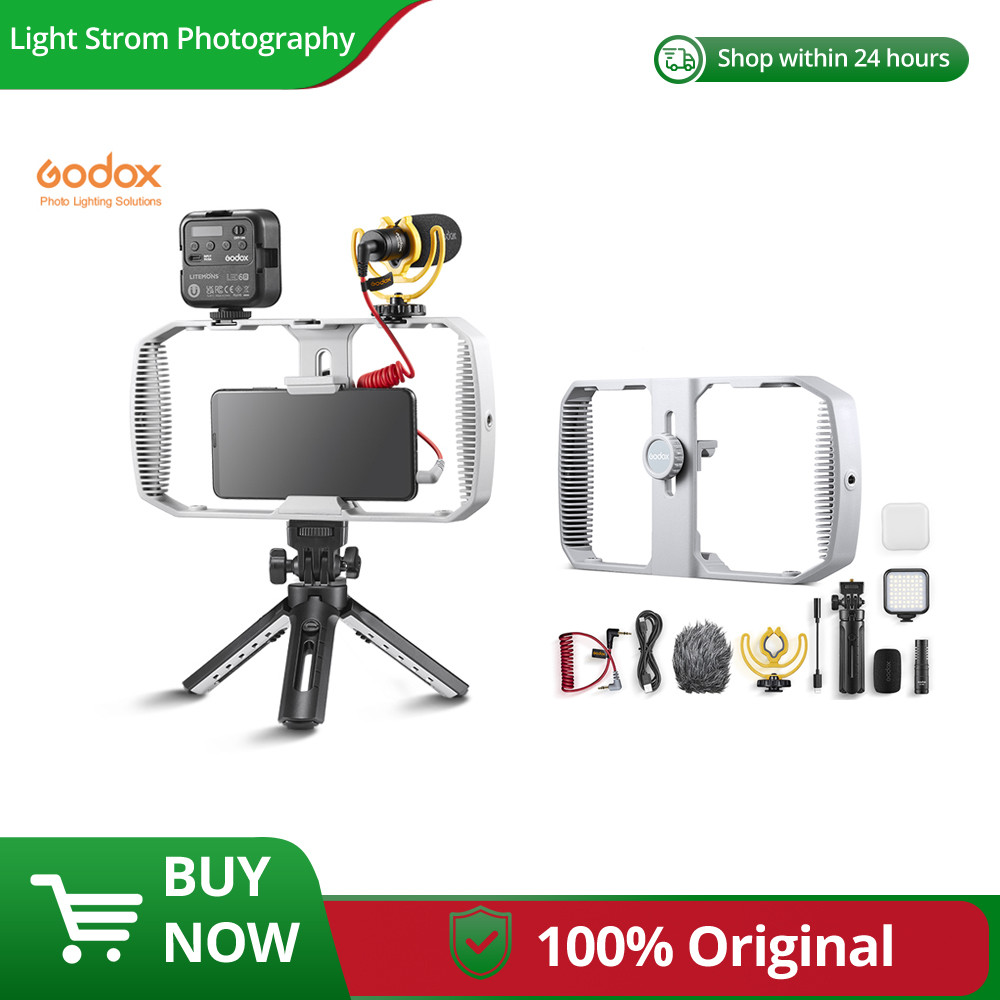 Godox VK1-UC VK1-LT VK1-AX VK1 กรณีกรงรองเท้าเย็นและ 1/4 สกรูสําหรับการถ่ายภาพโทรศัพท์มือถือ Vlog วิ