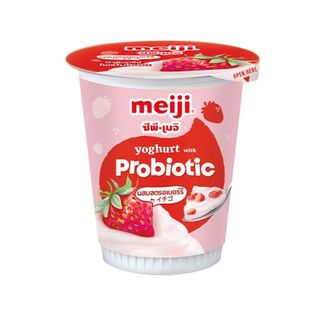 เมจิ โยเกิร์ตสตรอเบอร์รี่ Meiji Yoghurt Strawberry 135g.