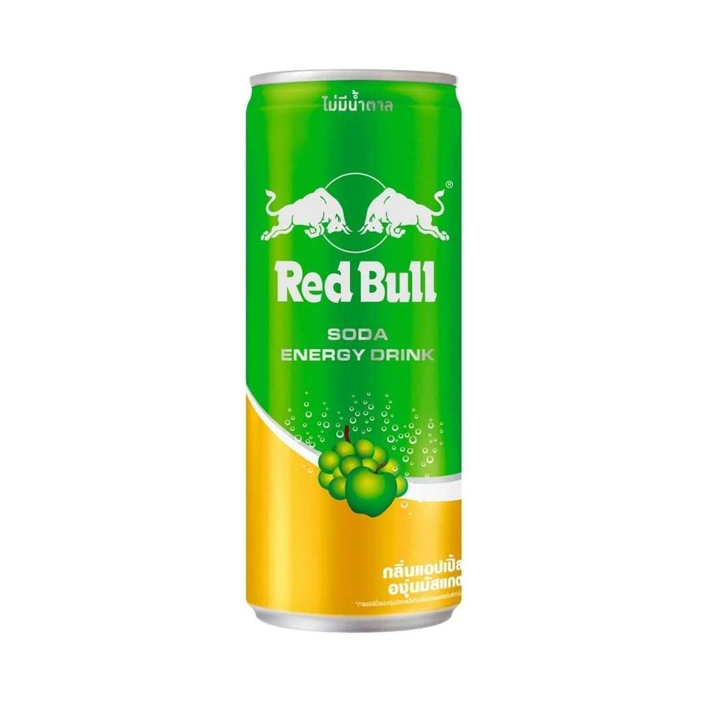 เรดบูล โซดาชูกำลังแอปเปิ้ลองุ่นมัสแคทไม่มีน้ำตาล Red Bull Soda Apple 250ml.