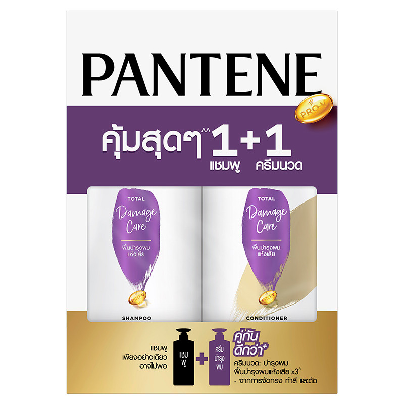 แพนทีนแชมพูโททัลแดแมจแคร์และครีมนวดผม 1ชุด Pantene Total Damage Care Shampoo and Conditioner 1set [4987176052506 ]