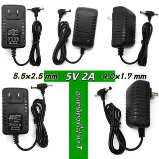อะแดปเตอร์ 5V 2A AC/DC หัว DC 5.5x2.5 และ 4.0x1.7 พร้อมสายไฟ ใช้กับกล่องทีวี เราเตอร์ กล้องวงจรปิด DVD
