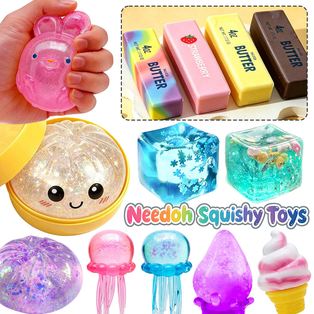 Needoh Squishy ของเล่น Ultra Soft Stress Relief Squeeze Ball ความวิตกกังวล Calming Fidget ของเล่นสําหรับผ่อนคลายทุกวัน